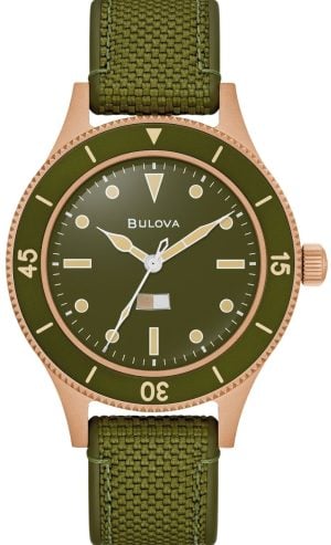 Bulova Herrklocka 98A324 MIL-Ships Grön/Textil Ø41 mm