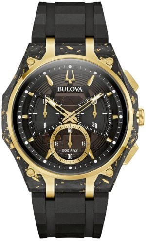 Bulova Herrklocka 98A328 Curv Brun/Gummi Ø44 mm