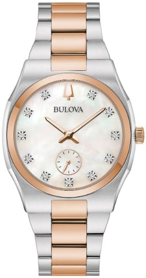 Bulova Damklocka 98P221 Surveyor Vit/Roséguldstonat stål Ø34 mm