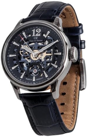 Carl von Zeyten Herrklocka CVZ0051BL Enz Blå/Läder Ø40 mm