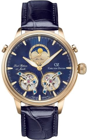 Carl von Zeyten Herrklocka CVZ0060GBLS Durbach Blå/Läder Ø45 mm