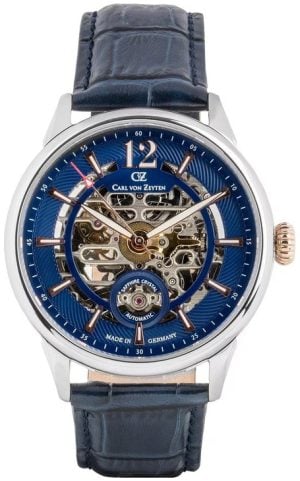 Carl von Zeyten Herrklocka CVZ0080BLRS Schramberg Blå/Läder Ø43 mm