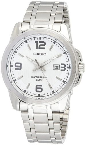 Casio Herrklocka MTP-1314D-7A Enticer Vit/Stål Ø44.9 mm