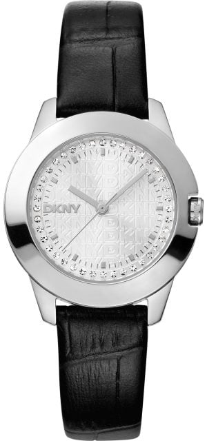 DKNY Damklocka DK1L021L0015 Park Ave Logo Silverfärgad/Läder Ø30 mm