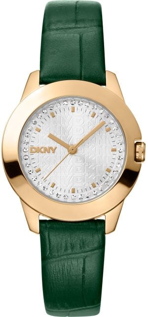 DKNY Damklocka DK1L021L0025 Park Ave Logo Silverfärgad/Läder Ø30 mm