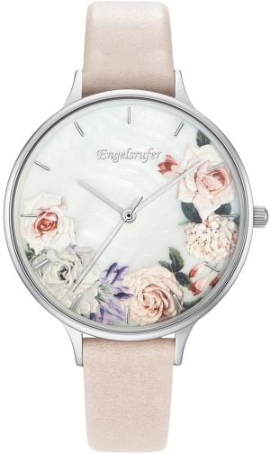 Engelsrufer Damklocka ERWA-FLOWER2-LBE1-LS Flower Vit/Läder Ø38 mm