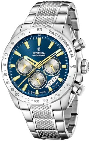 Festina Herrklocka F20668-5 Timeless Blå/Stål Ø44.5 mm