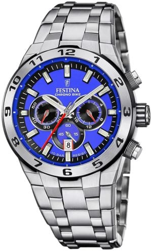 Festina Herrklocka F20670-3 Chrono Bike Blå/Stål Ø44.5 mm