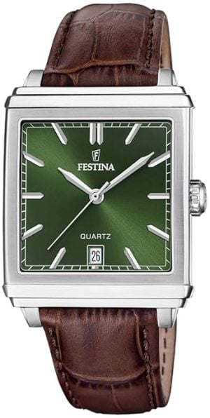 Festina Herrklocka F20681-7 Classic Grön/Läder