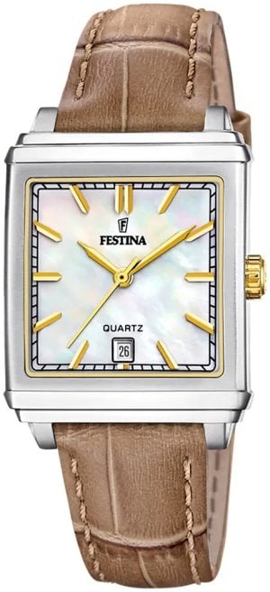 Festina Damklocka F20682-4 Classic Vit/Läder