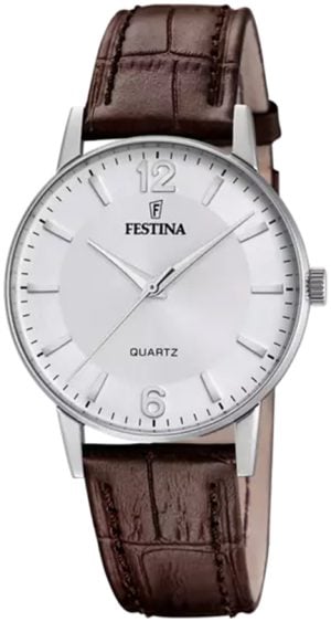 Festina Herrklocka F20690-2 Classic Silverfärgad/Läder Ø36 mm
