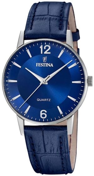 Festina Herrklocka F20690-3 Classic Blå/Läder Ø36 mm