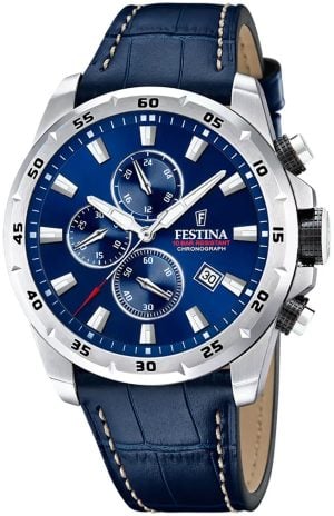 Festina Herrklocka F20692-2 Timeless Blå/Läder Ø44.5 mm