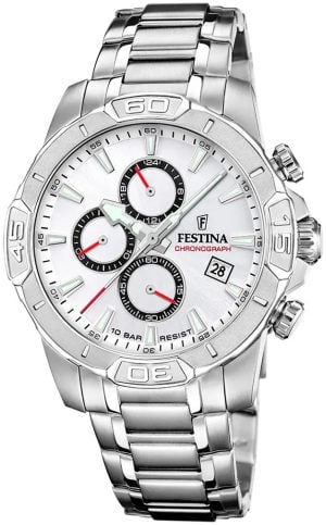 Festina Herrklocka F20704-1 Timeless Vit/Stål Ø45 mm