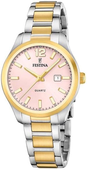 Festina Damklocka F20739-2 Classic Rosa/Gulguldtonat stål Ø34 mm