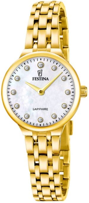 Festina Damklocka F20745-1 Mademoiselle Vit/Gulguldtonat stål Ø26 mm