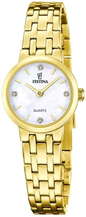Festina Damklocka F20748-1 Mademoiselle Vit/Gulguldtonat stål Ø23 mm