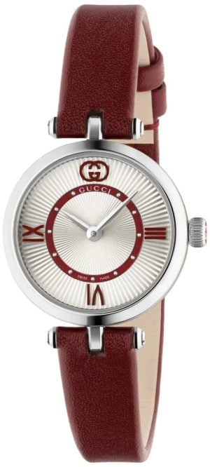 Gucci 2000 Damklocka YA167504 Silverfärgad/Läder Ø24 mm