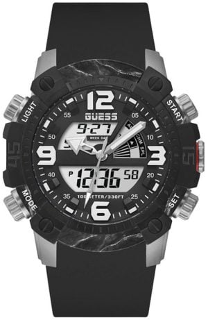 Guess Herrklocka GW0421G1 LCD/Gummi Ø45 mm