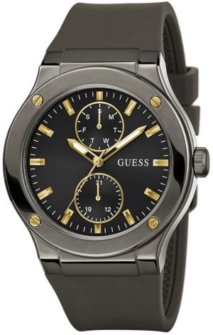 Guess Herrklocka GW0491G1 Jet Svart/Gummi Ø45 mm