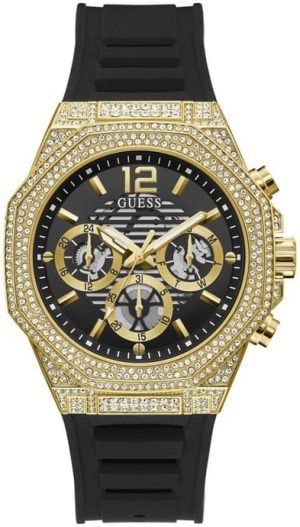 Guess Herrklocka GW0518G2 Momentum Svart/Gummi Ø44 mm