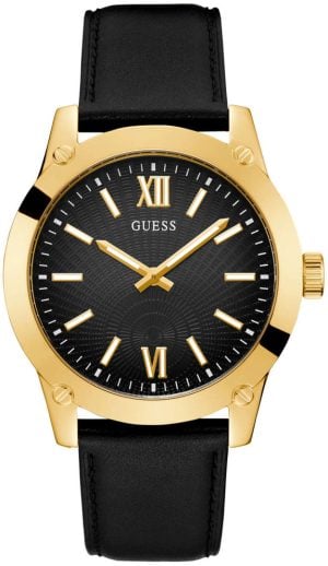 Guess Herrklocka GW0628G2 Crescent Svart/Läder Ø44 mm