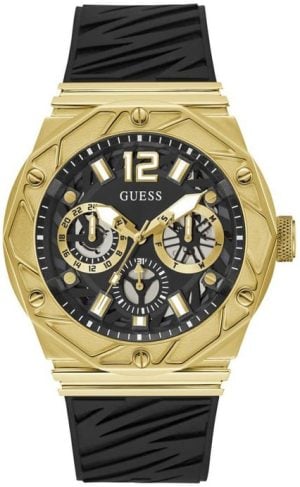 Guess Herrklocka GW0634G2 Multifunction Svart/Gummi Ø47.2 mm