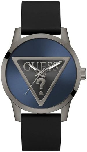 Guess Herrklocka GW0781G5 Badge Blå/Läder Ø44 mm