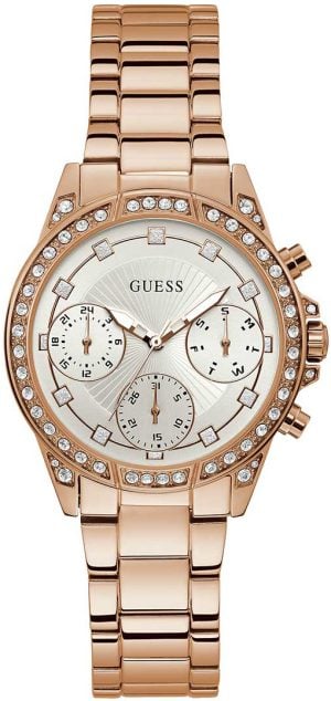 Guess Damklocka W1293L3 Vit/Roséguldstonat stål Ø36 mm