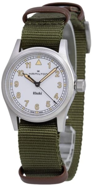 Hamilton Damklocka H69301910 Khaki Field Vit/Textil Ø33 mm