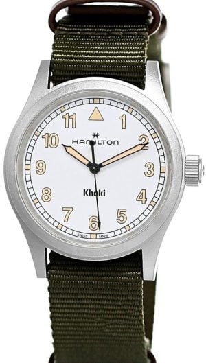 Hamilton Herrklocka H69401910 Khaki Field Vit/Textil Ø38 mm