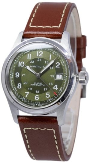 Hamilton Herrklocka H70455560 Khaki Field Grön/Läder Ø38 mm
