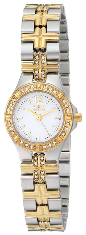 Invicta Damklocka 0127 Wildflower Vit/Guldtonat stål Ø21 mm