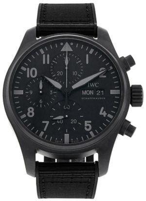 IWC Herrklocka IW388106 Pilots Svart/Gummi Ø41 mm