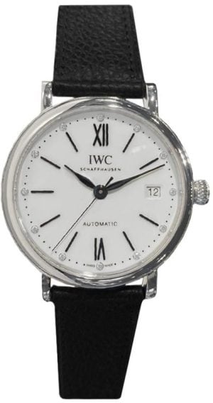 IWC Damklocka IW458610 Portofino Silverfärgad/Läder Ø37 mm
