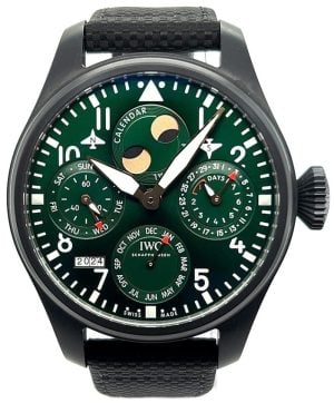 IWC Herrklocka IW503005 Pilots Grön/Läder Ø46.5 mm