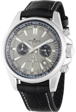 Jacques Lemans Herrklocka 1-2117Q Liverpool Grå/Läder Ø44 mm