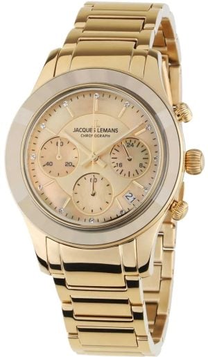Jacques Lemans Damklocka 1-2151H Venice Guldtonad/Guldtonat stål