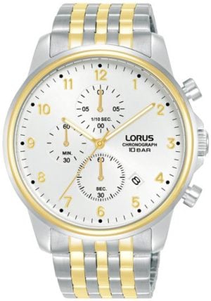 Lorus Herrklocka RM338JX9 Dress Vit/Gulguldtonat stål Ø43 mm