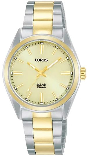 Lorus Damklocka RY510AX9 Solar Champagnefärgad/Guldtonat stål Ø31
