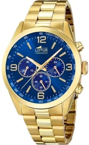 Lotus Herrklocka 18153/A Classic Blå/Guldtonat stål Ø43 mm