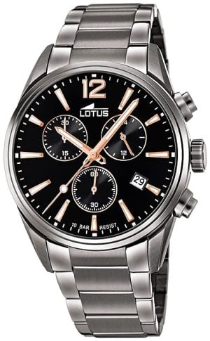 Lotus Herrklocka 18682/2 Chrono Svart/Stål Ø42 mm