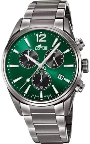 Lotus Herrklocka 18682/4 Classic Grön/Stål Ø42 mm