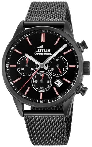 Lotus Herrklocka 18700/1 Chrono Svart/Stål Ø41.5 mm