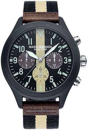 Mark Maddox Herrklocka HC2001-55 Classic Svart/Textil Ø42 mm