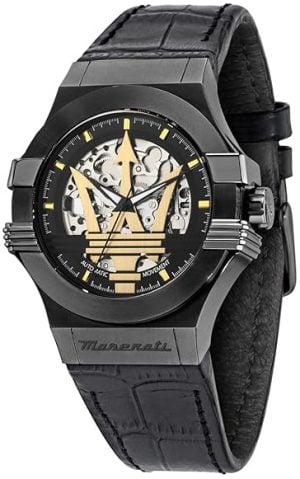 Maserati Herrklocka R8821108051 Potenza Skelettskuren/Läder Ø42 mm