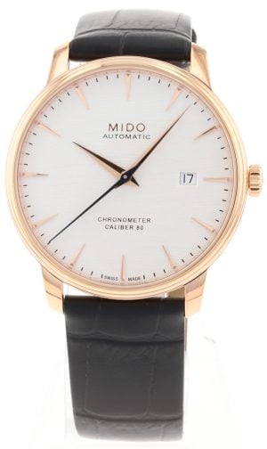 Mido Herrklocka M027.408.36.031.00 Baroncelli Silverfärgad/Läder