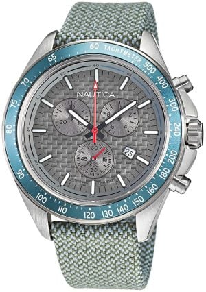 Nautica Herrklocka NAPOBS112 Ocean Beach Grå/Textil Ø46 mm
