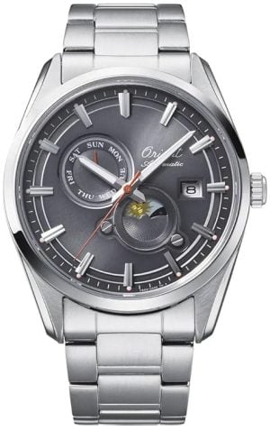 Orient Herrklocka RA-AK0311N30B Stretto Sun And Moon Grå/Stål Ø41