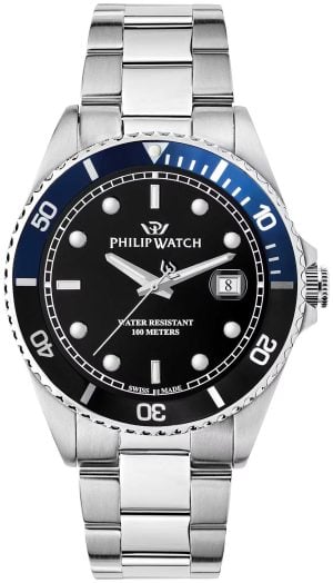 Philip Watch Herrklocka R8253597091 Caribe Svart/Stål Ø42 mm